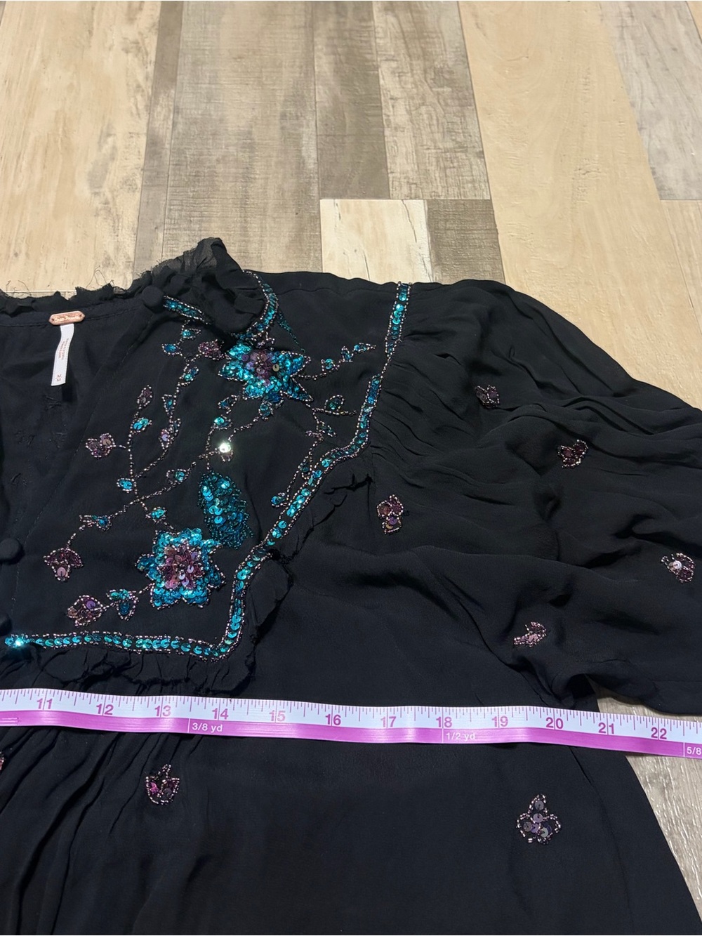 Free People Bali Golden Sun Dress Black Medium Rare - Picture 4 of 6